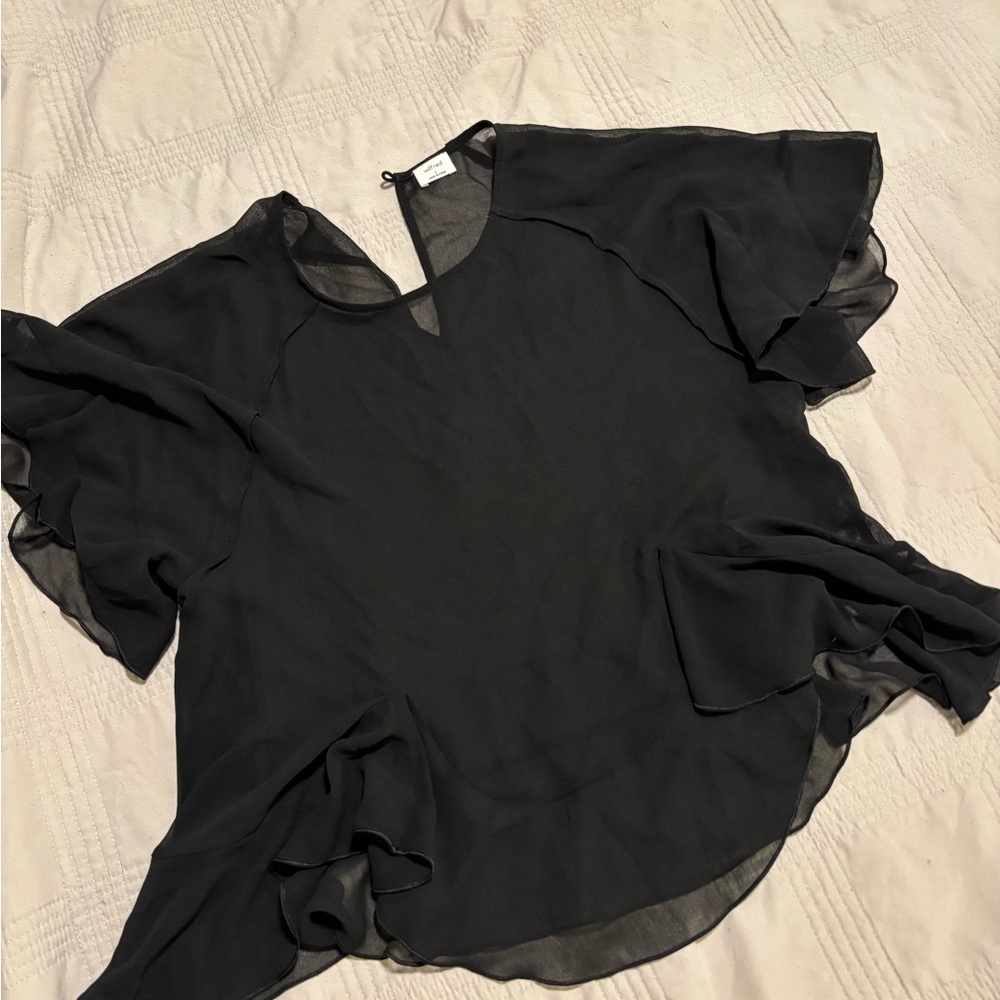 Aritzia Black Sheer Blouse